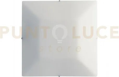 Plafoniera osiride bianca 1 luce attacco e27 30x8x30cm in vetro sat...