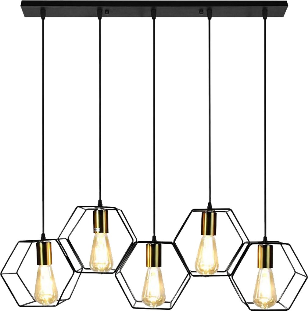Lampada APP1133-5CP Black Gold
