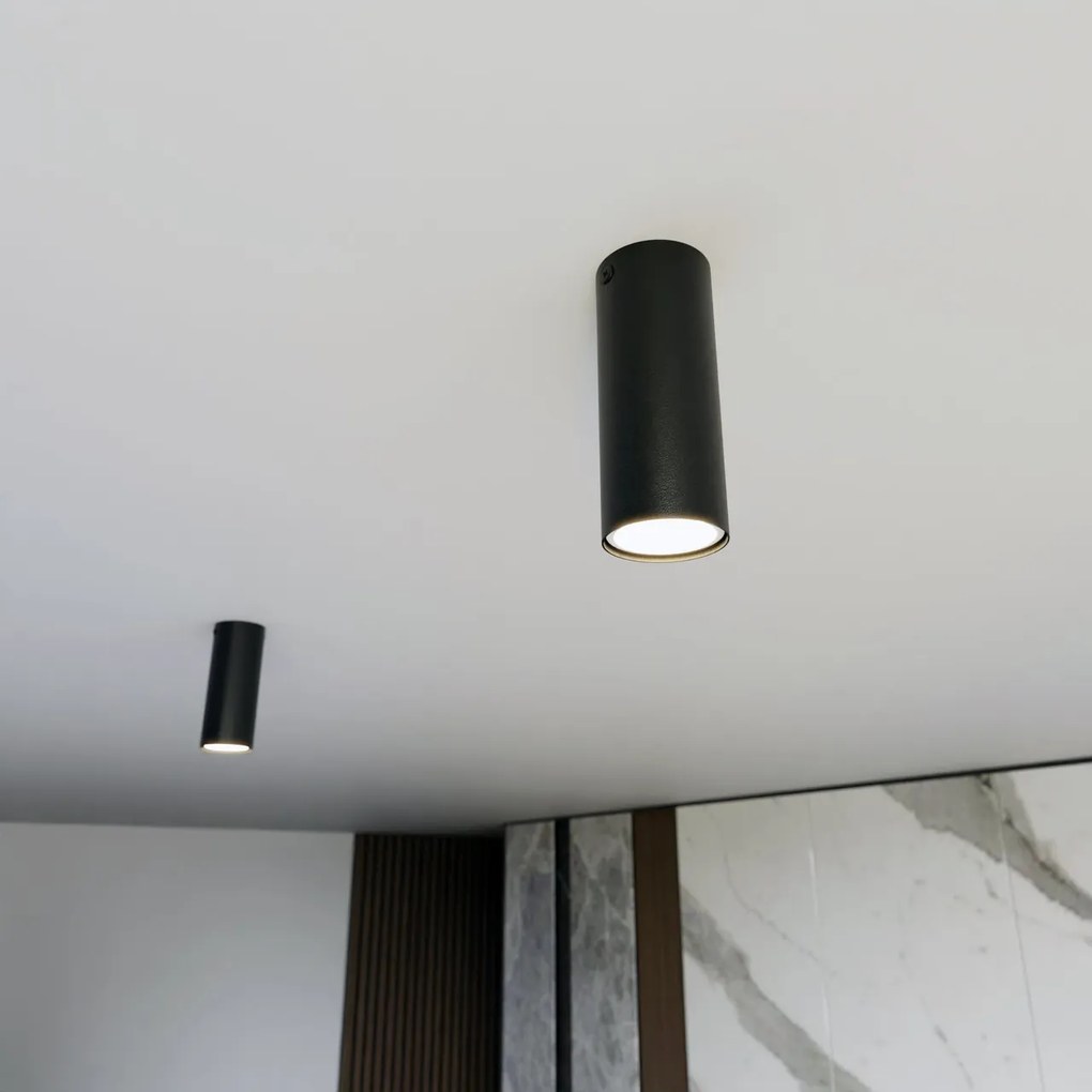 Plafoniera TECNO 1S da soffitto base GU10 Nera