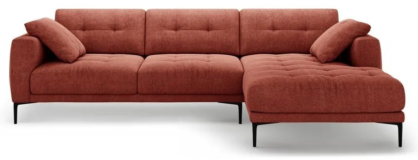 Divano angolare color mattone (con penisola a destra/con chaise lounge) Bemy – Micadoni