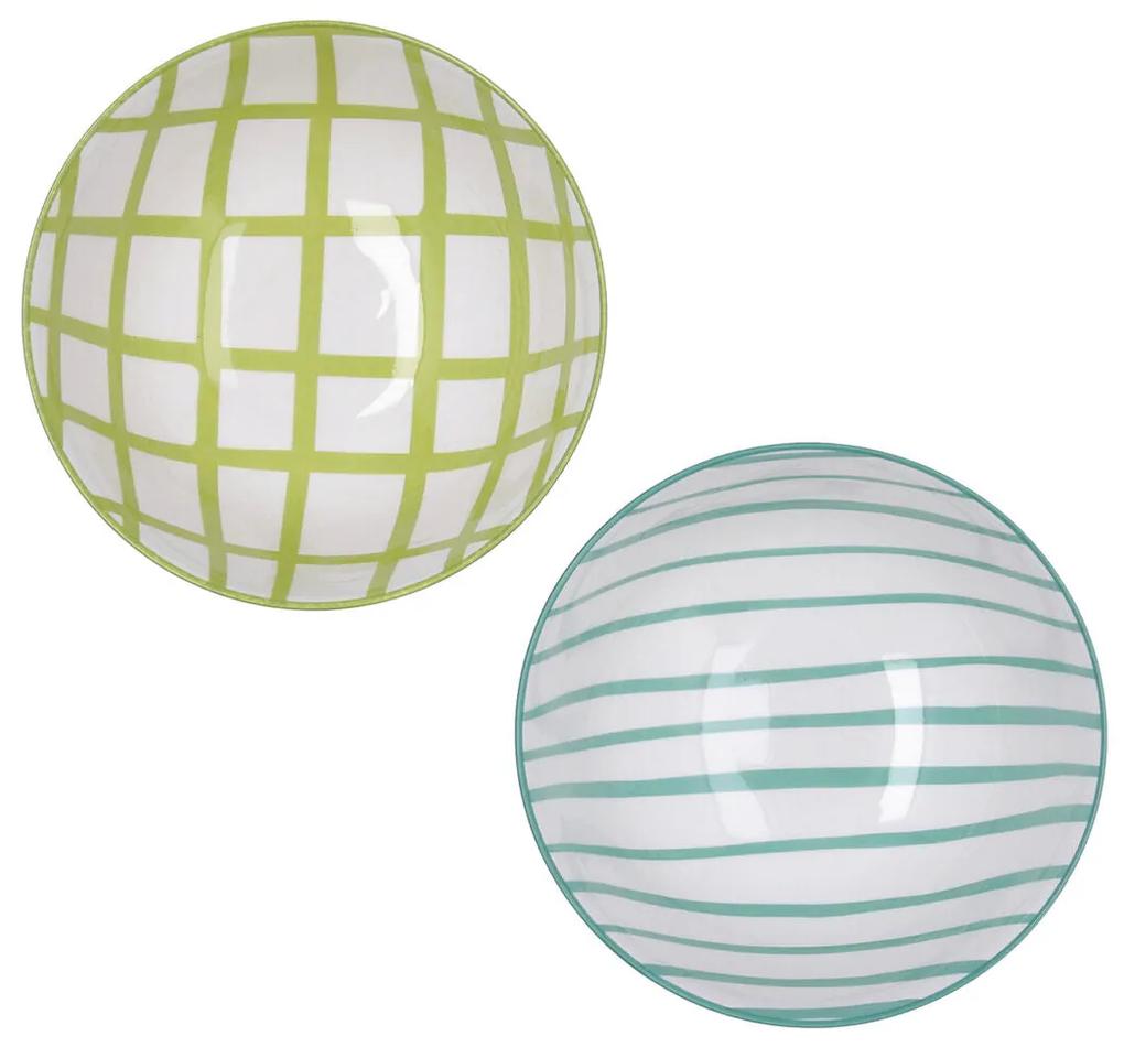 Set di Ciotole Bidasoa Zigzag Multicolore Ceramica 15 x 15 x 7,3 cm (2 Pezzi)