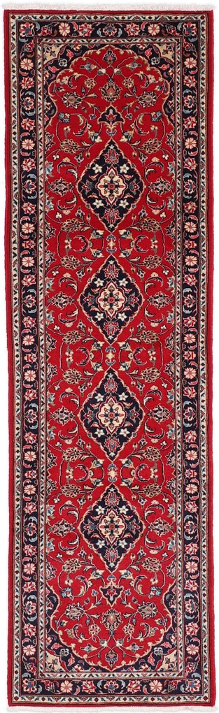 Kashan Tappeto persiano 80 x 270 Rosso (Iran) Annodato A Mano