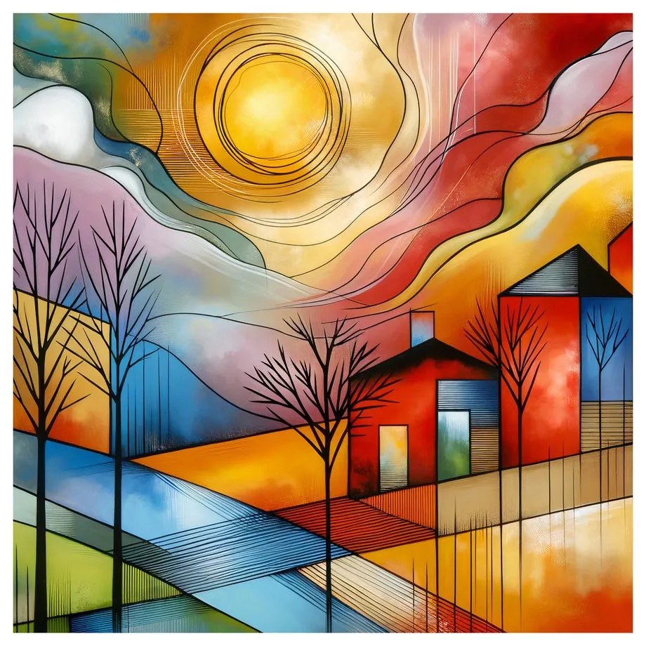 Quadro su tela – Strada nei colori