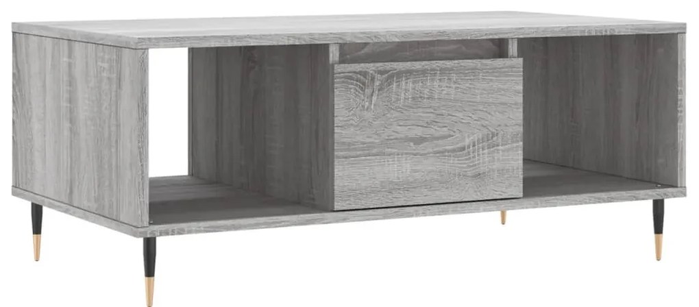 Tavolino salotto grigio sonoma 90x50x36,5 cm legno multistrato