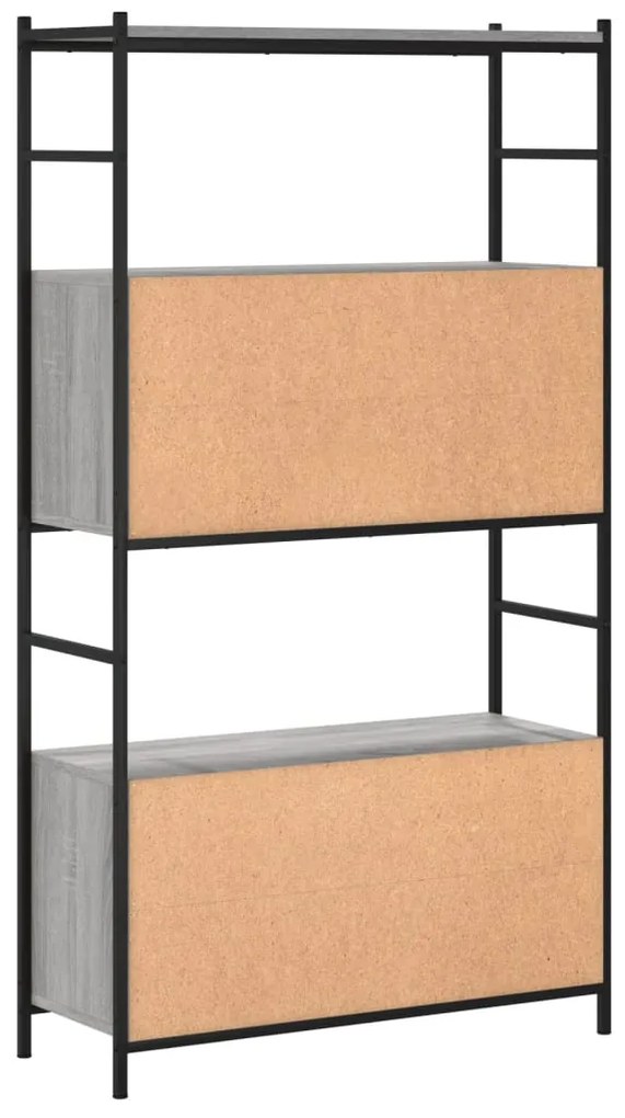 Libreria Grigio Sonoma 80x30x145,5 cm Legno Multistrato e Ferro