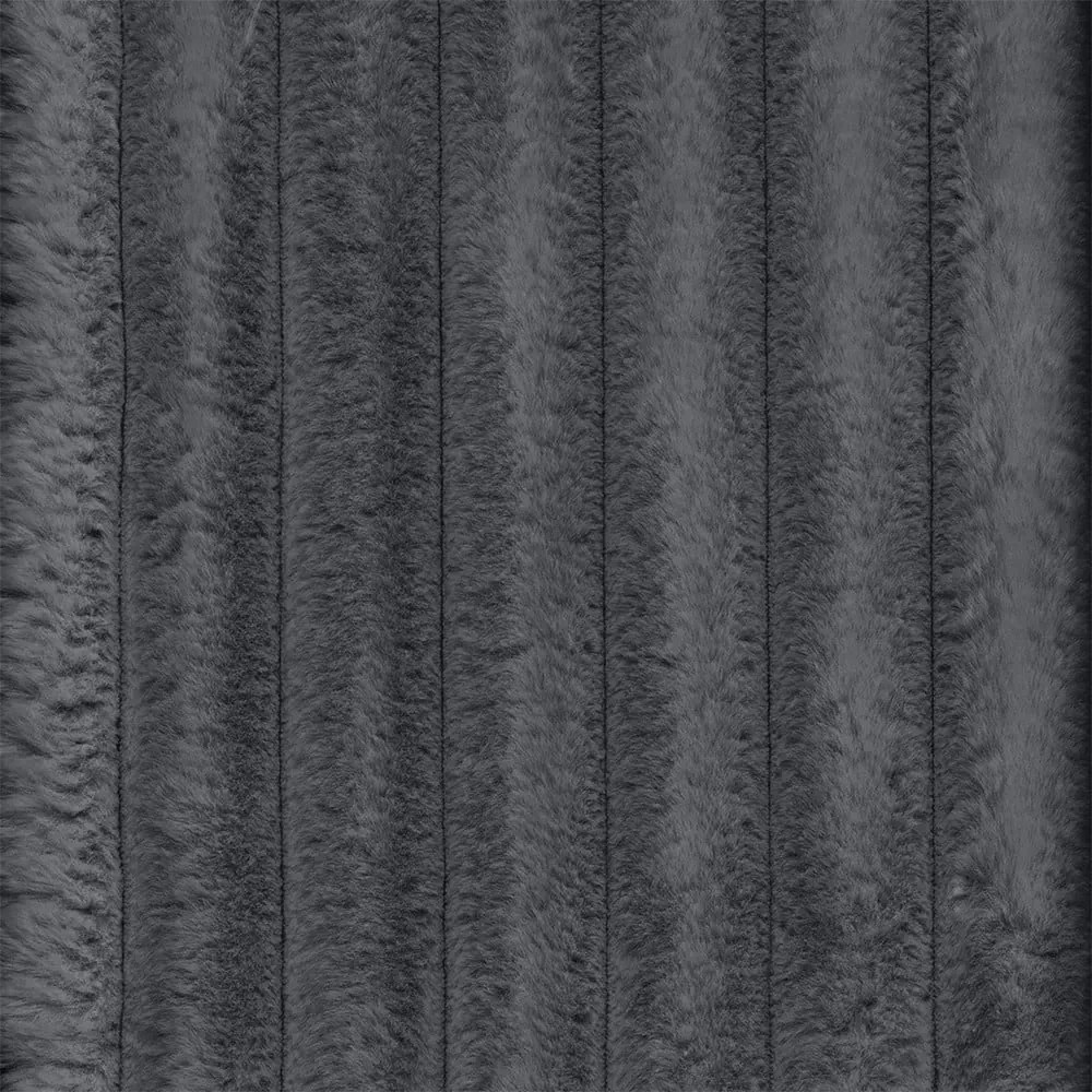 Divano angolare grigio scuro (con penisola a sinistra e chaise lounge) rivestito in velluto a coste Martin – Ropez