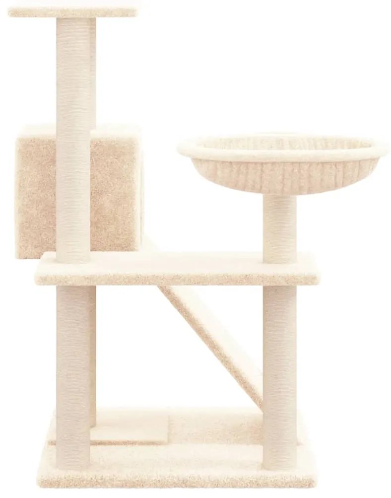 Albero per gatti con tiragraffi in sisal crema 82 cm