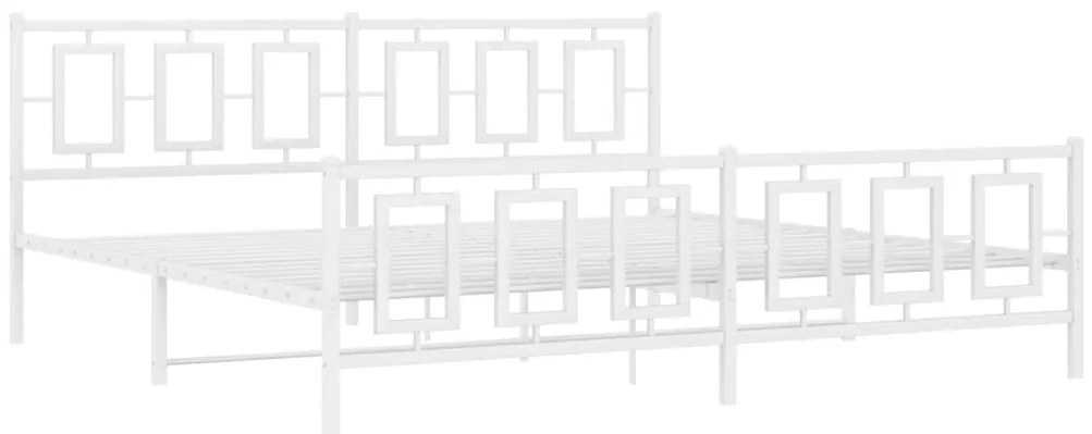 Giroletto con Testiera e Pediera Metallo Bianco 200x200 cm