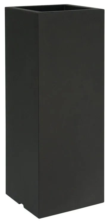 Vaso per piante e fiori KUBE EURO3PLAST in polietilene nero H 70 cm L 25 x P 25 cm