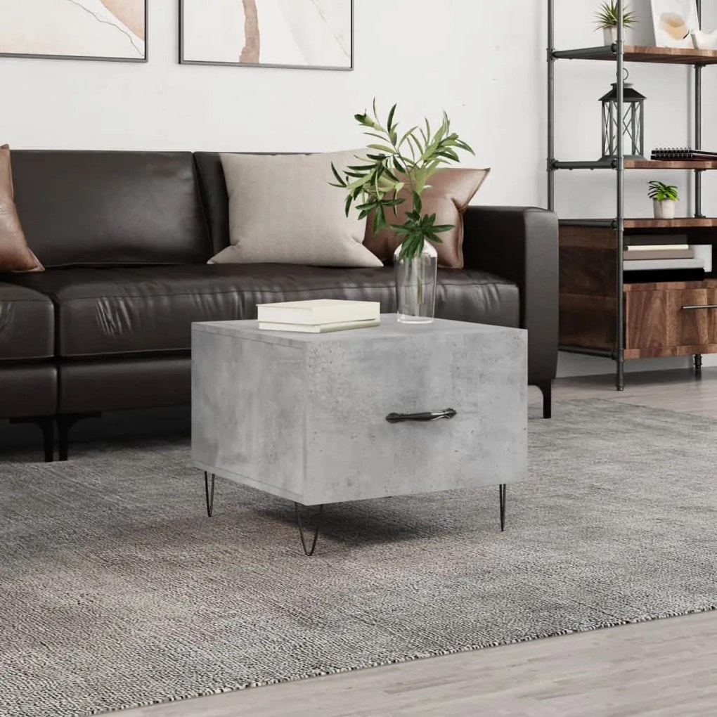 Tavolino Salotto Grigio Cemento 50x50x40 Cm Legno Multistrato /