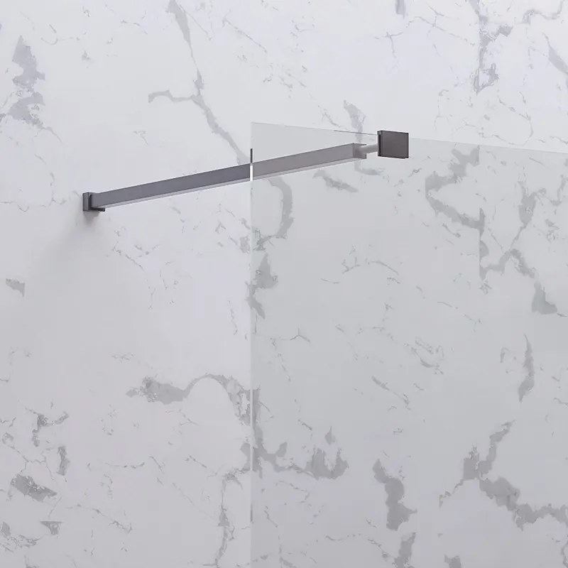 Parete doccia walk in 120 cm con profilo gun metal | KW-100GM - KAMALU