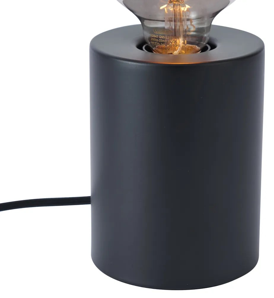 Lampada da tavolo moderna nera 13 cm - Cylinder