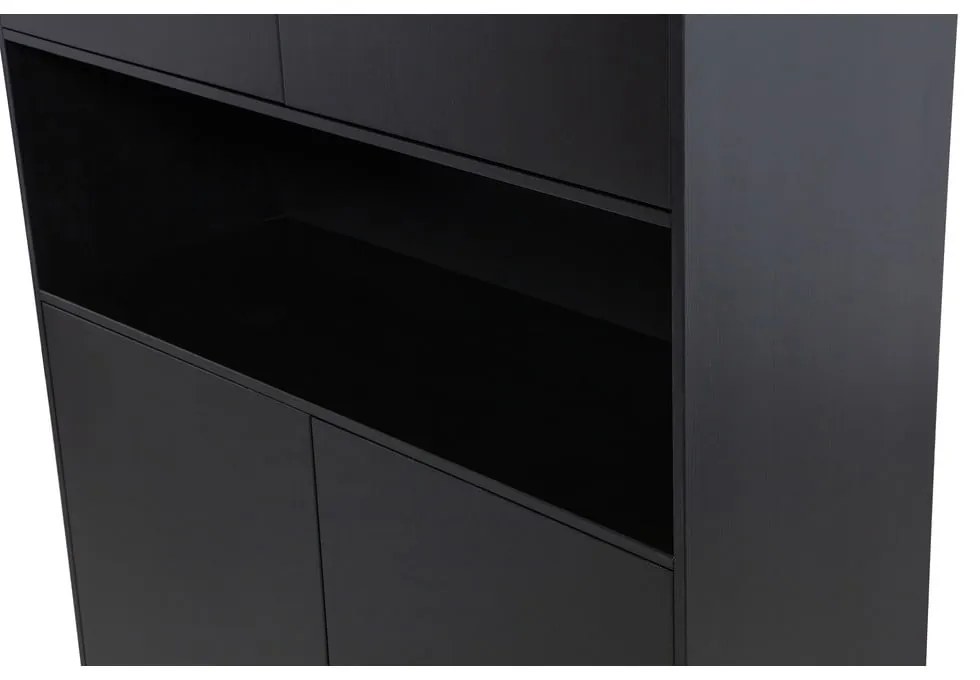 Armadio modulare nero in legno di pino 110x210 cm Finca - WOOOD