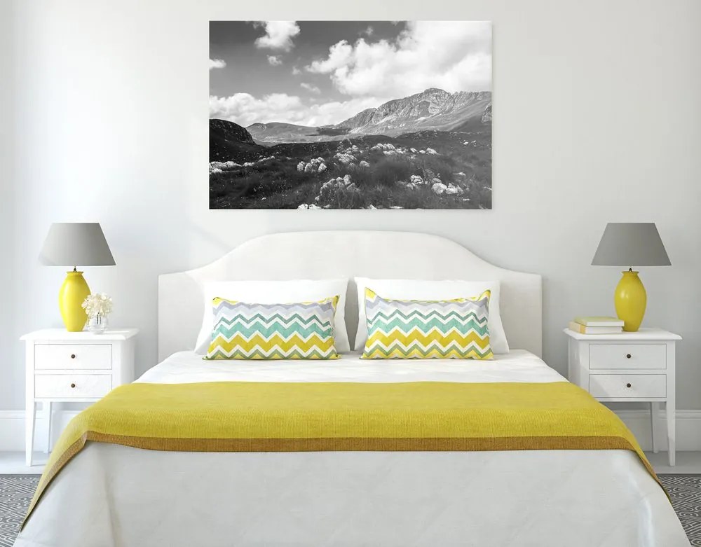 Stampa su tela – Valle in Montenegro in bianco e nero