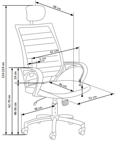 Sedia da ufficio MIRI nera/bianca