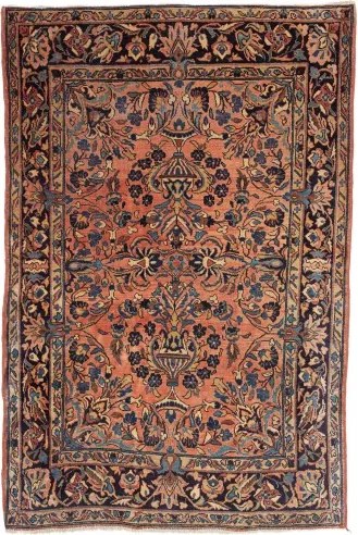 Antik Floreale Terracotta Blu Scuro 100x150 Cm