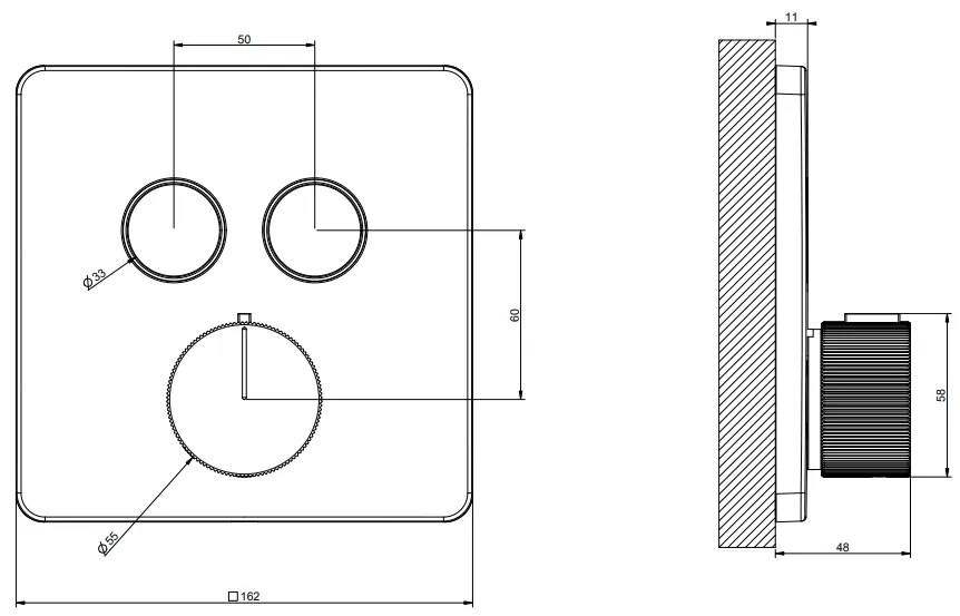 Parti esterne per miscelatore termostatico a due funzioni simultanee Brass Brushed PVD Hi Fi 38718 Gessi