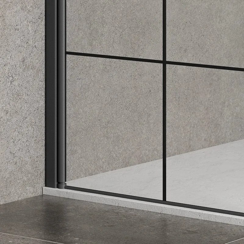 Box doccia 100x90 colore nero. Porta da 90cm modello NICO-3500 - KAMALU