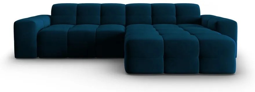 Divano angolare in velluto blu scuro (angolo destro) Kendal - Micadoni Home