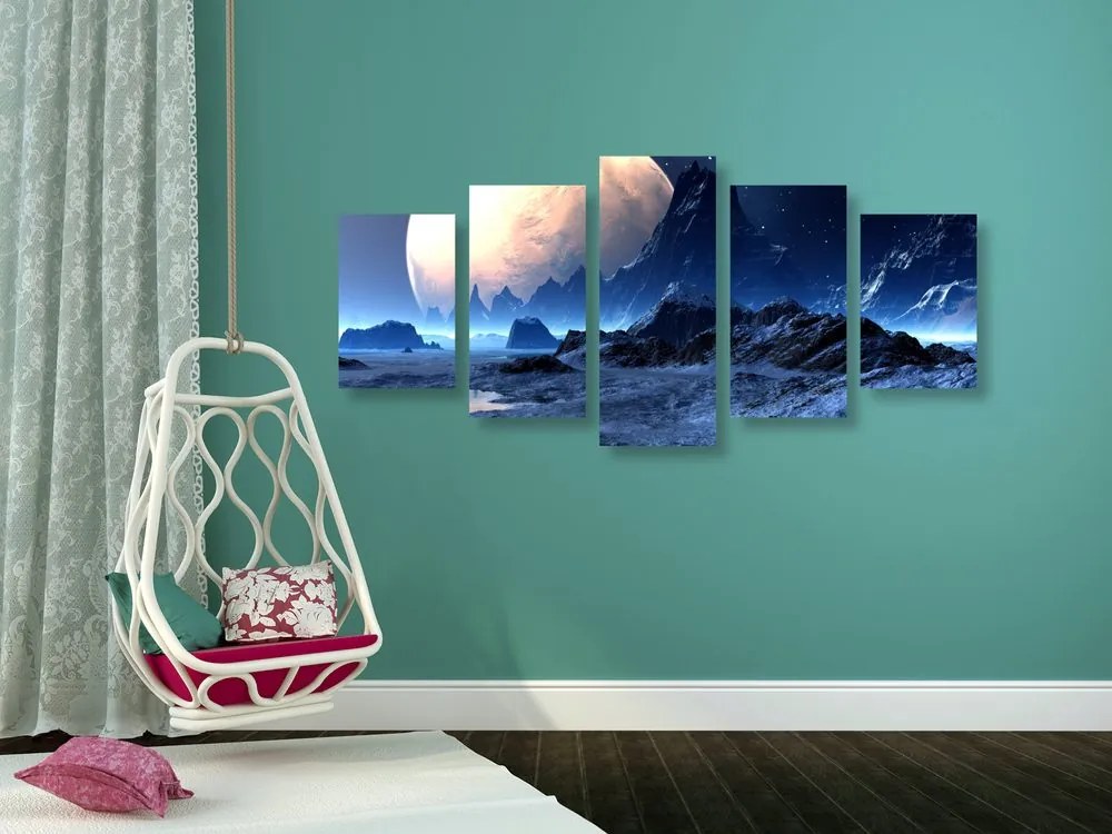 Quadri 5 pezzi – Paesaggio fantastico