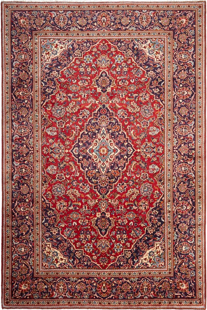 Kashan Tappeto persiano 300 x 200 Rosso (Iran) Annodato A Mano