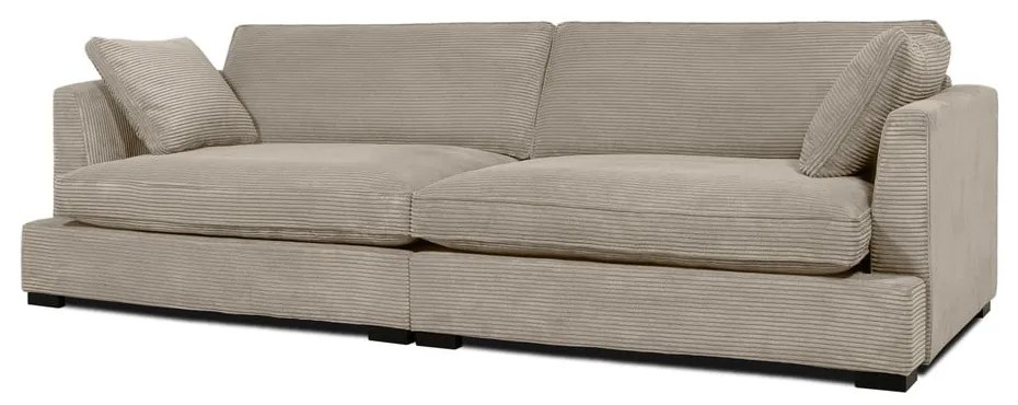 Divano in velluto a coste beige 266 cm Mobby - Scandic