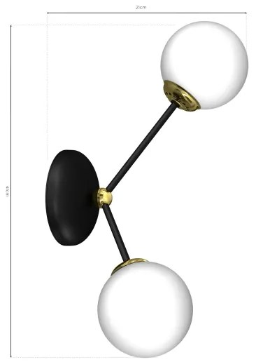 Applique JOY 2xE14/40W/230V nero/oro