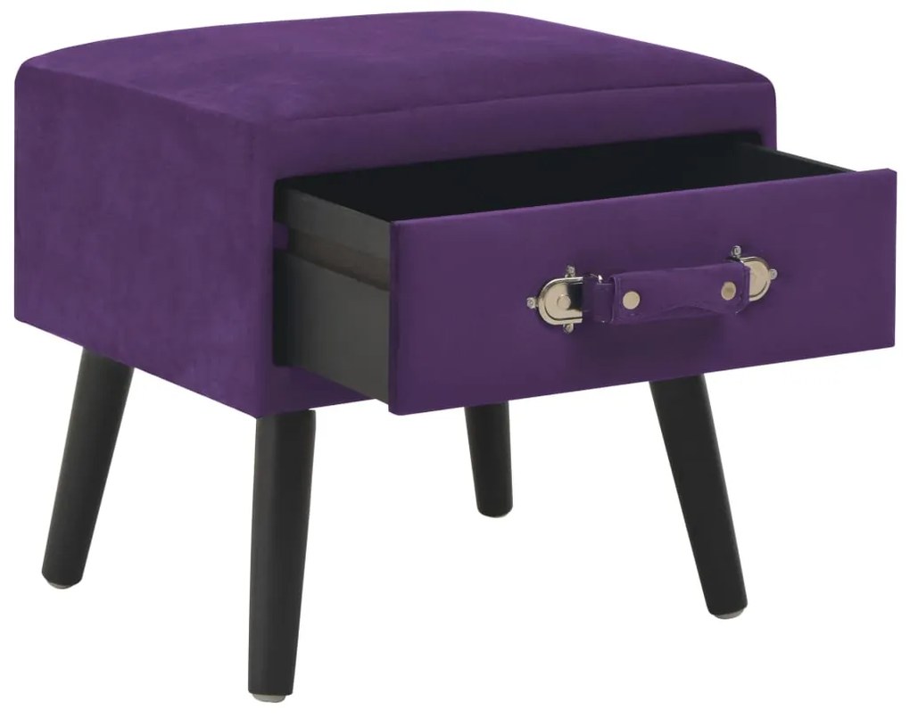 Comodini viola scuro 2 pz 40x35x40 cm in velluto