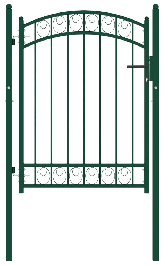 Cancello Per Recinzione Ad Arco İn Acciaio 100x125 Cm Verde /