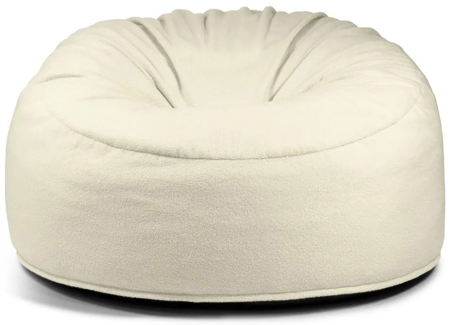 Puof a sacco color crema con rivestimento in bouclé Om 135 – SLOWDOWN