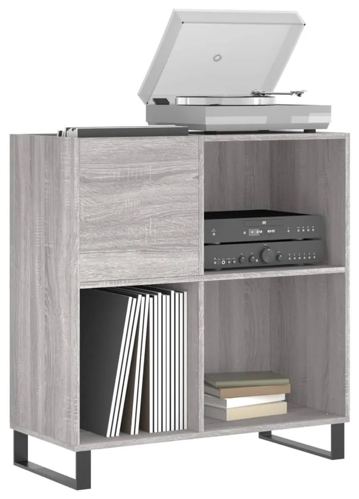 Mobile porta dischi grigio sonoma 84,5x38x89 legno multistrato