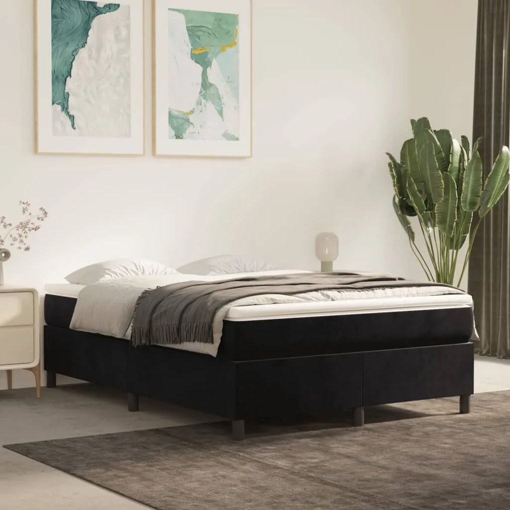 Giroletto Senza Materasso Nero 140x190 Cm İn Velluto /