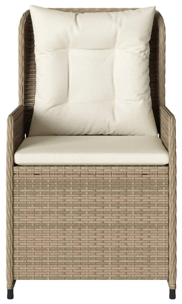 Sedie da giardino reclinabili 2 pz beige polyrattan