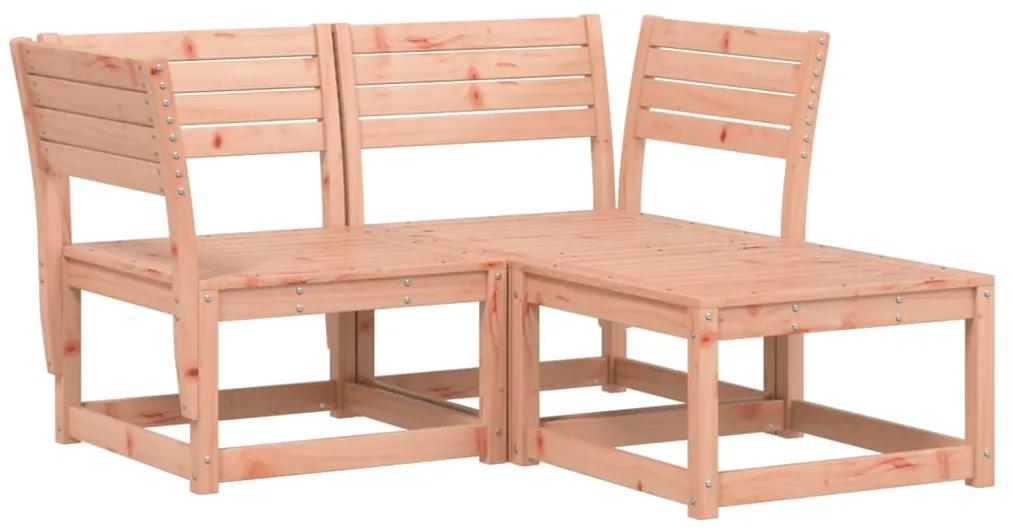 Set divani da giardino 3 pz in legno massello di douglas