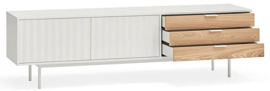 Mobile TV bianco-colore naturale effetto rovere 180x52 cm Sierra – Teulat