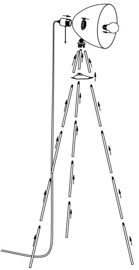 Eglo 49342 - Lampada da terra DUNDEE 1xE27/60W/230V