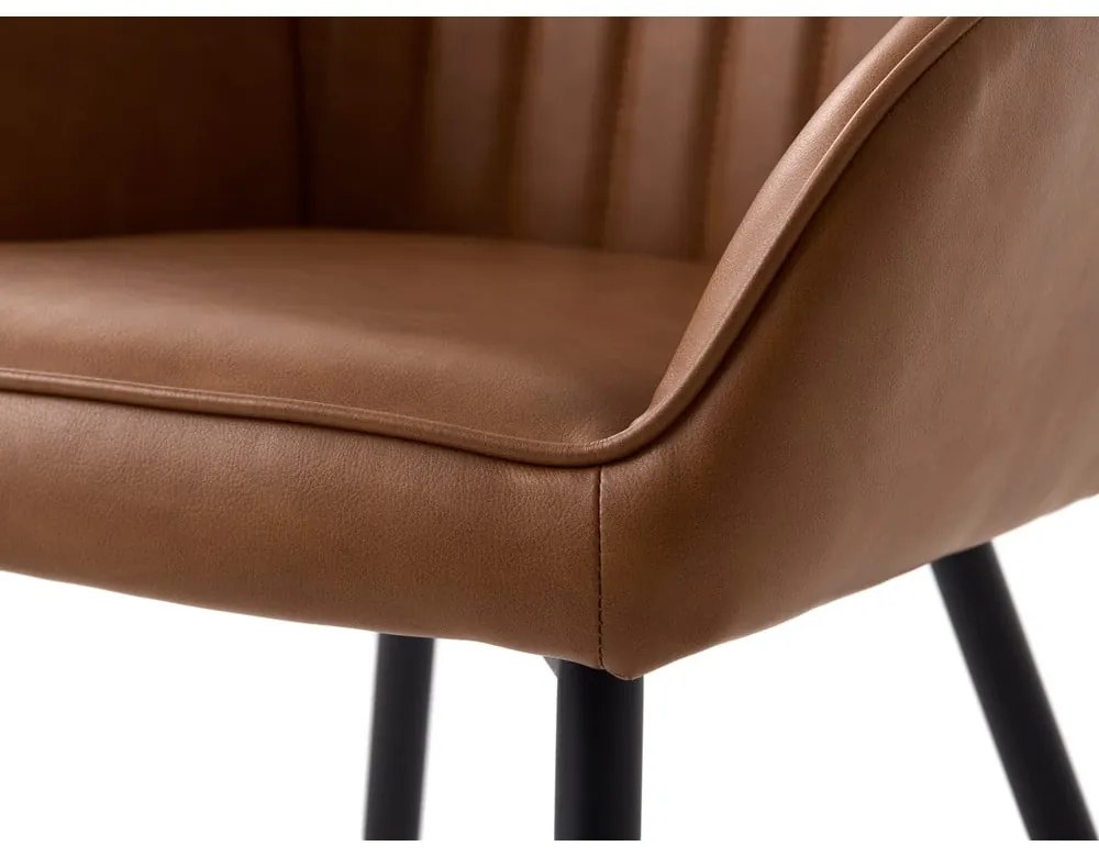 Set di sedie da pranzo marrone in imbottito con braccioli 2 pz Nolan Stripe – Unique Furniture