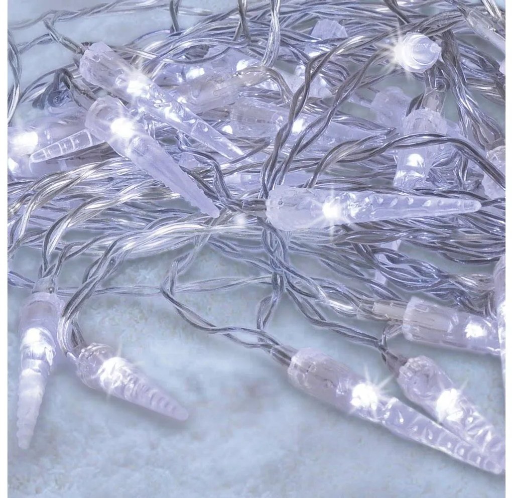 Brilagi - Catena natalizia LED da esterno 50xLED/8 funzioni/3xAA 8m IP44 bianco freddo