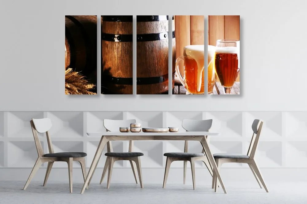 Quadri 5 pezzi – Birra con botte di birra