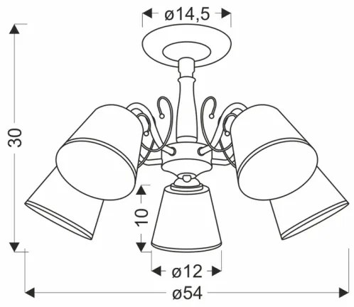 Lampadario a stelo LOSANNA 5xE14/40W/230V in ottone