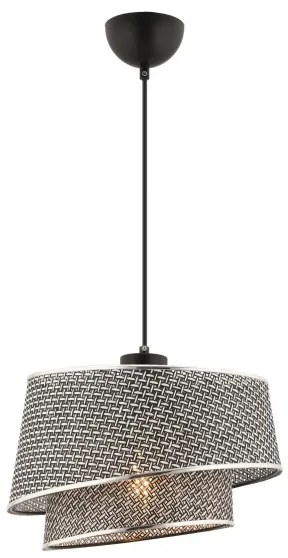 Lampada a sospensione con cavo BARETTE 1xE27/60W/230V grigio/cromo lucido