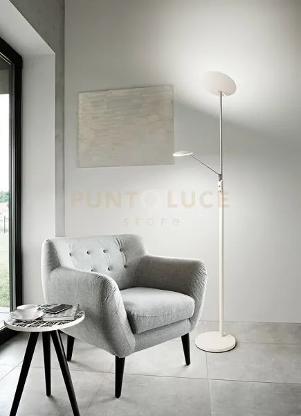 Piantana in metallo col.bianco miranda led 28w + 5w faretto spot 30...