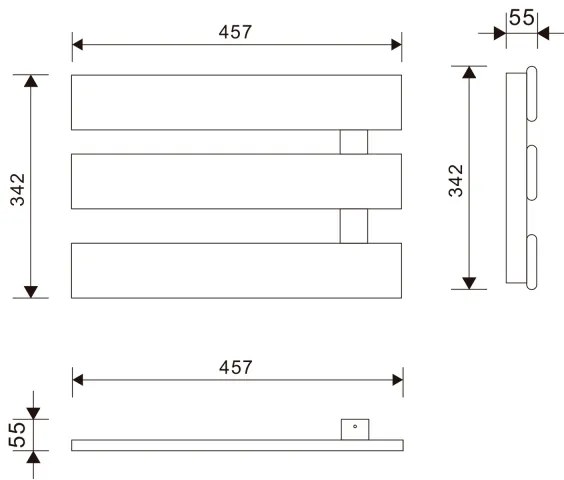 Aqualine - Portasciugamani elettrico ELVIS 50W/230V 34,2 cm bianco destra