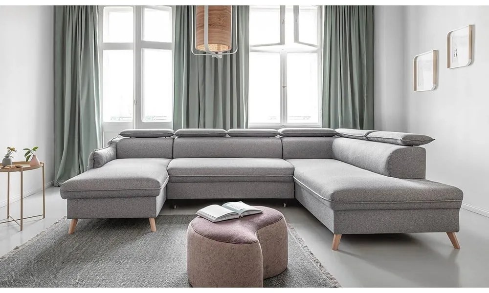 Divano letto angolare grigio chiaro (angolo destro) Sweet Harmony - Miuform