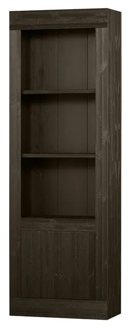 Libreria in legno di pino marrone scuro 78x230 cm Yumi - BePureHome