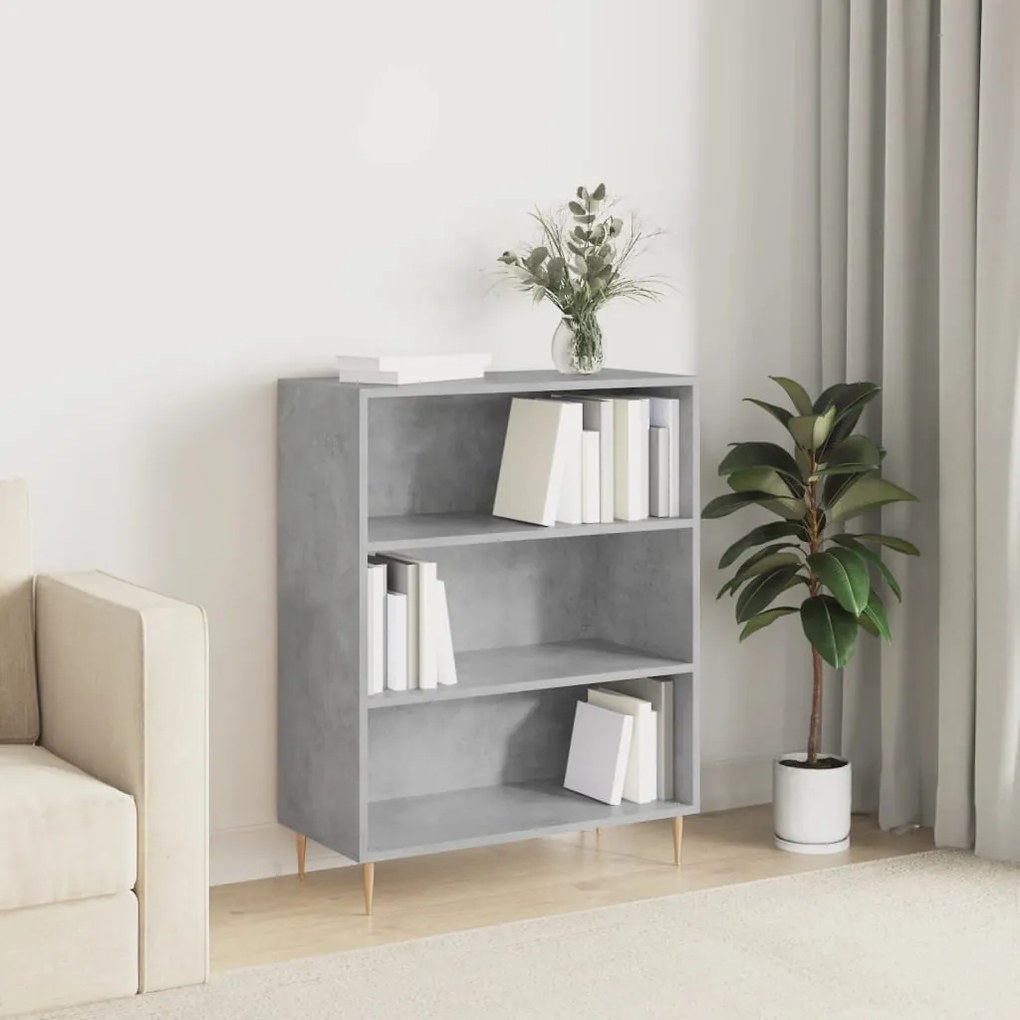 Libreria Grigio Cemento 69,5x32,5x90 Cm İn Legno Multistrato /