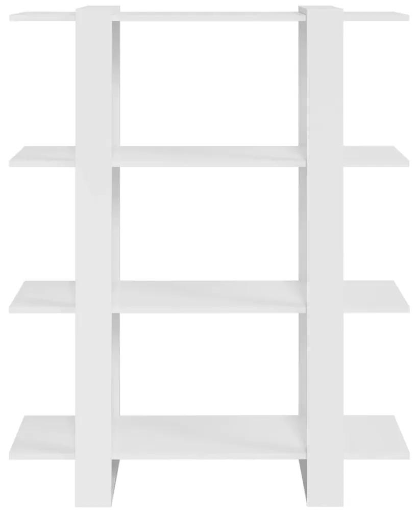 Libreria/divisorio bianco lucido 100x30x123,5 cm