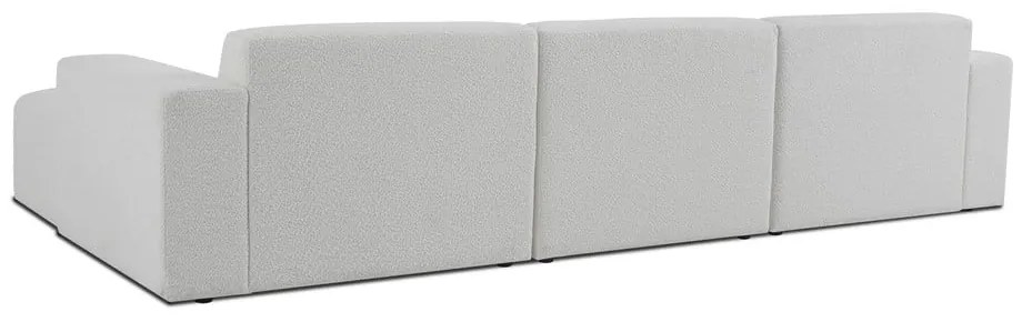 Divano angolare bianco in tessuto bouclé (angolo destro) Roxy - Scandic