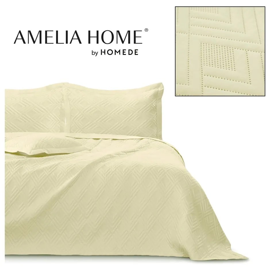 Copriletto beige in microfibra con rivestimento trapuntato 170x210 cm Ophelia – Restilo