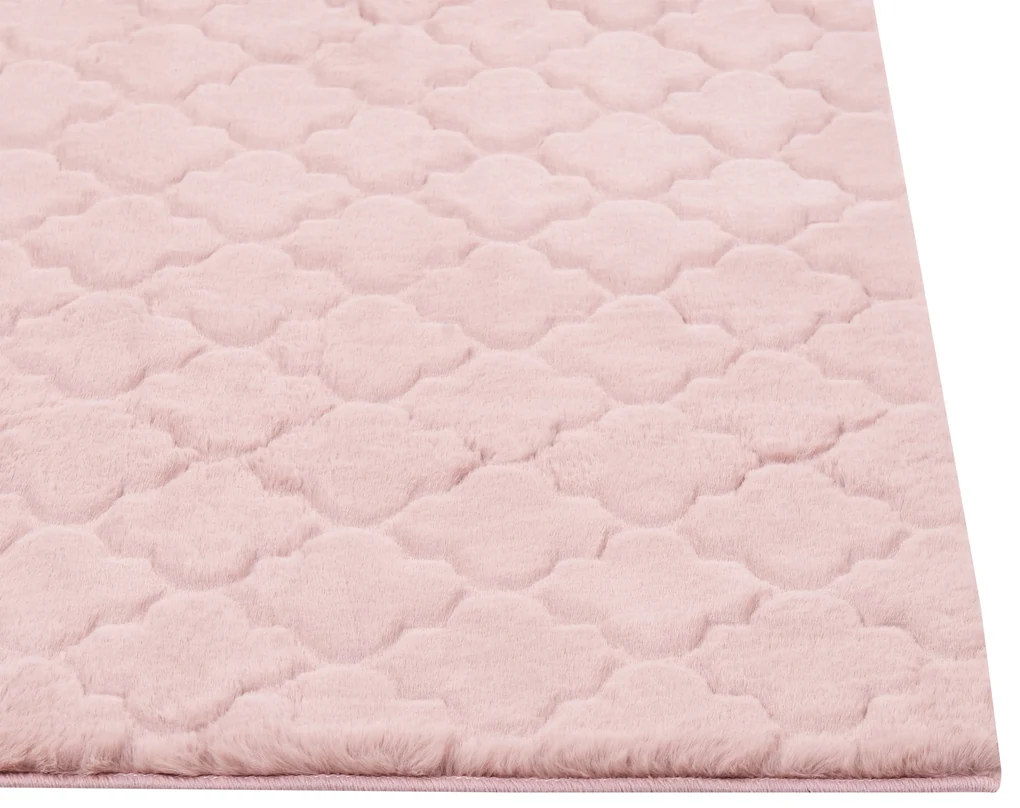 Tappeto pelliccia sintetica rosa 160 x 230 cm GHARO Beliani